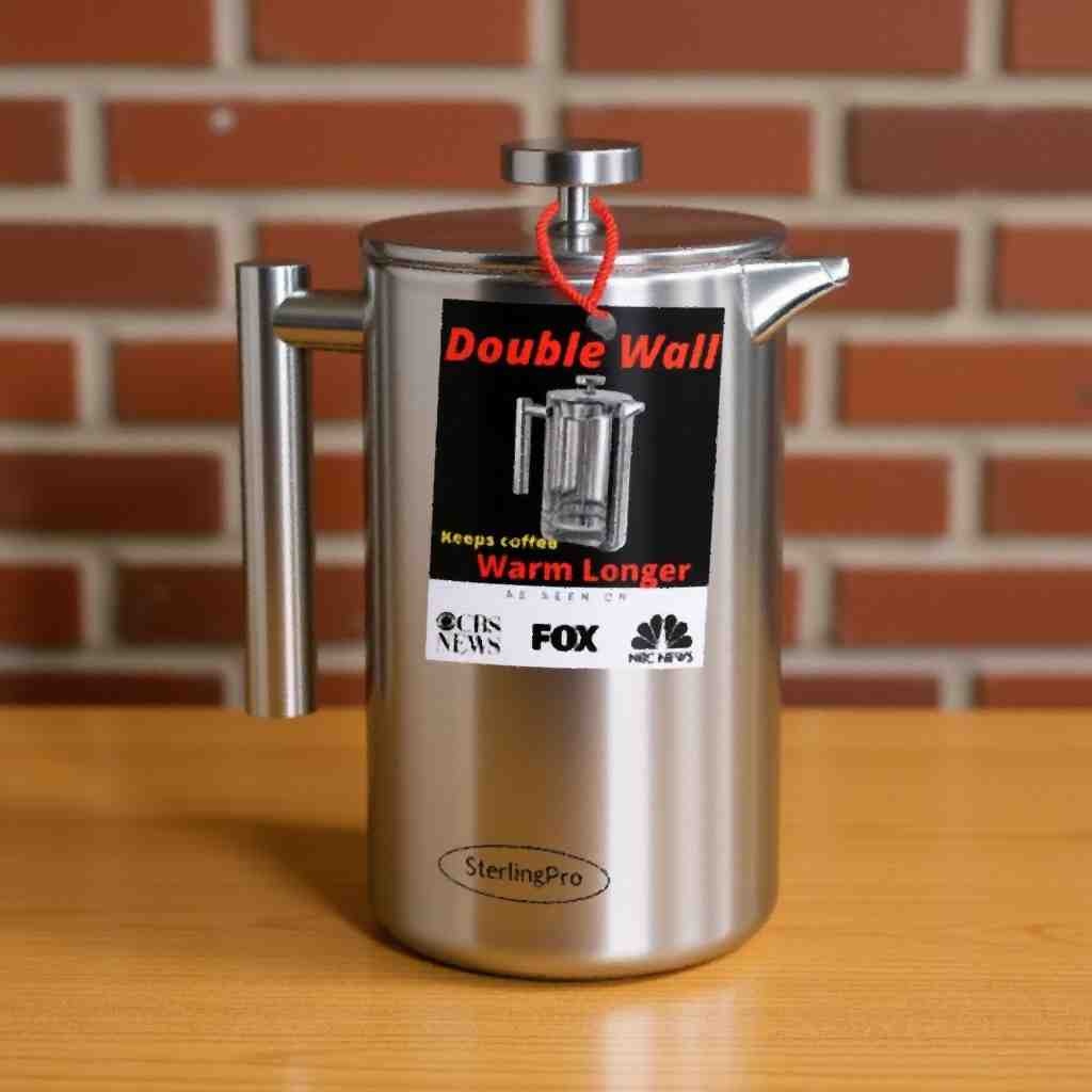 SterlingPro Stainless Steel French Press 1.75L