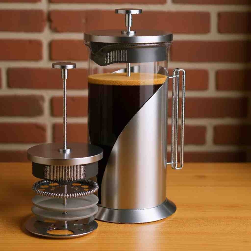 Cafe Du Chateau Stainless Steel French Press Coffee Maker