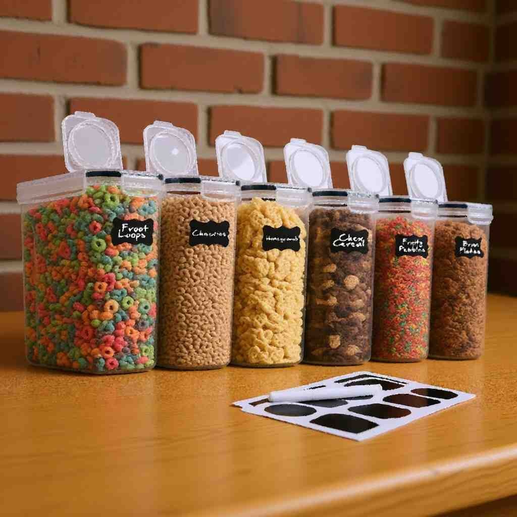 Seseno 6 Pack Airtight Cereal Storage Containers