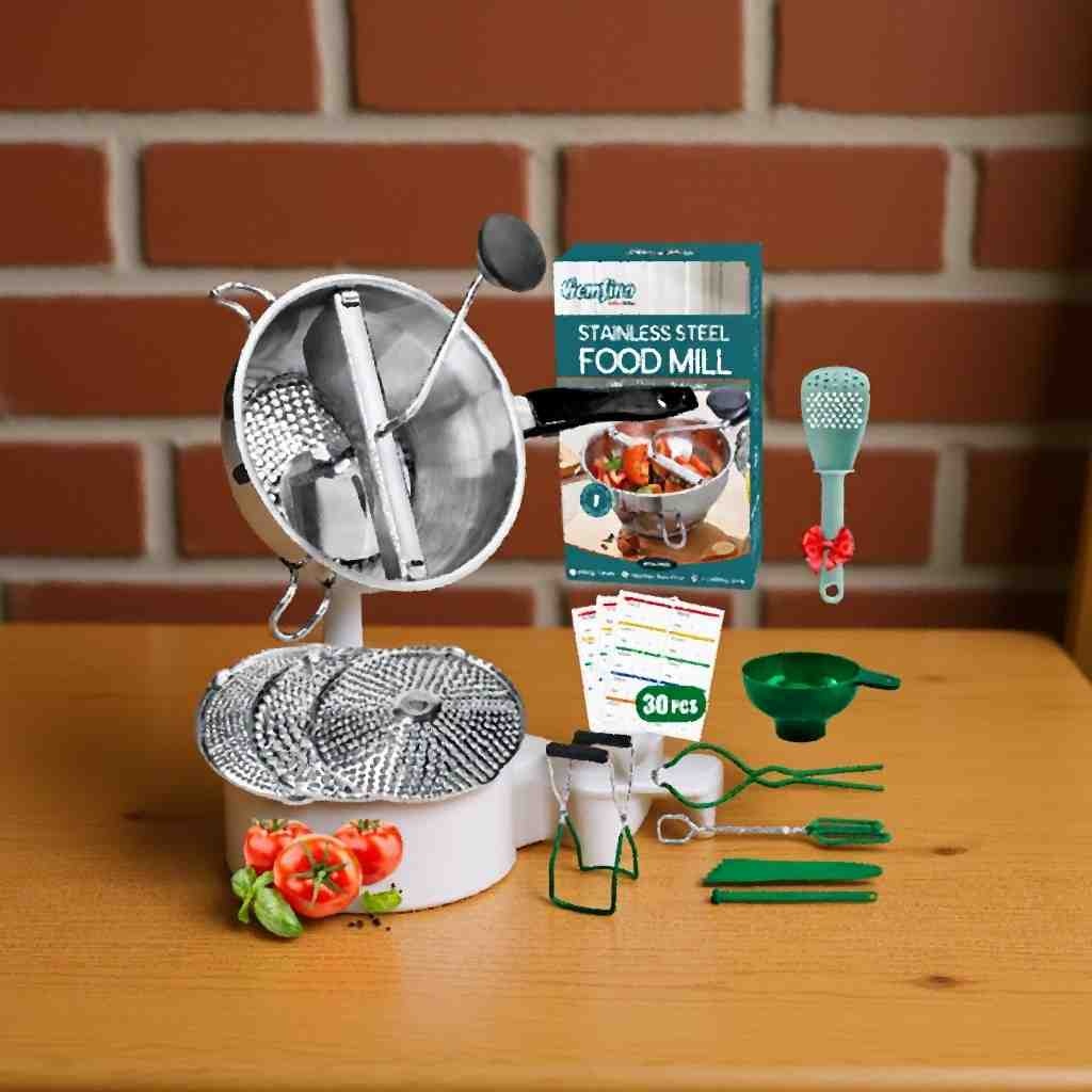 Food Mill Stainless Steel with Canning Kit