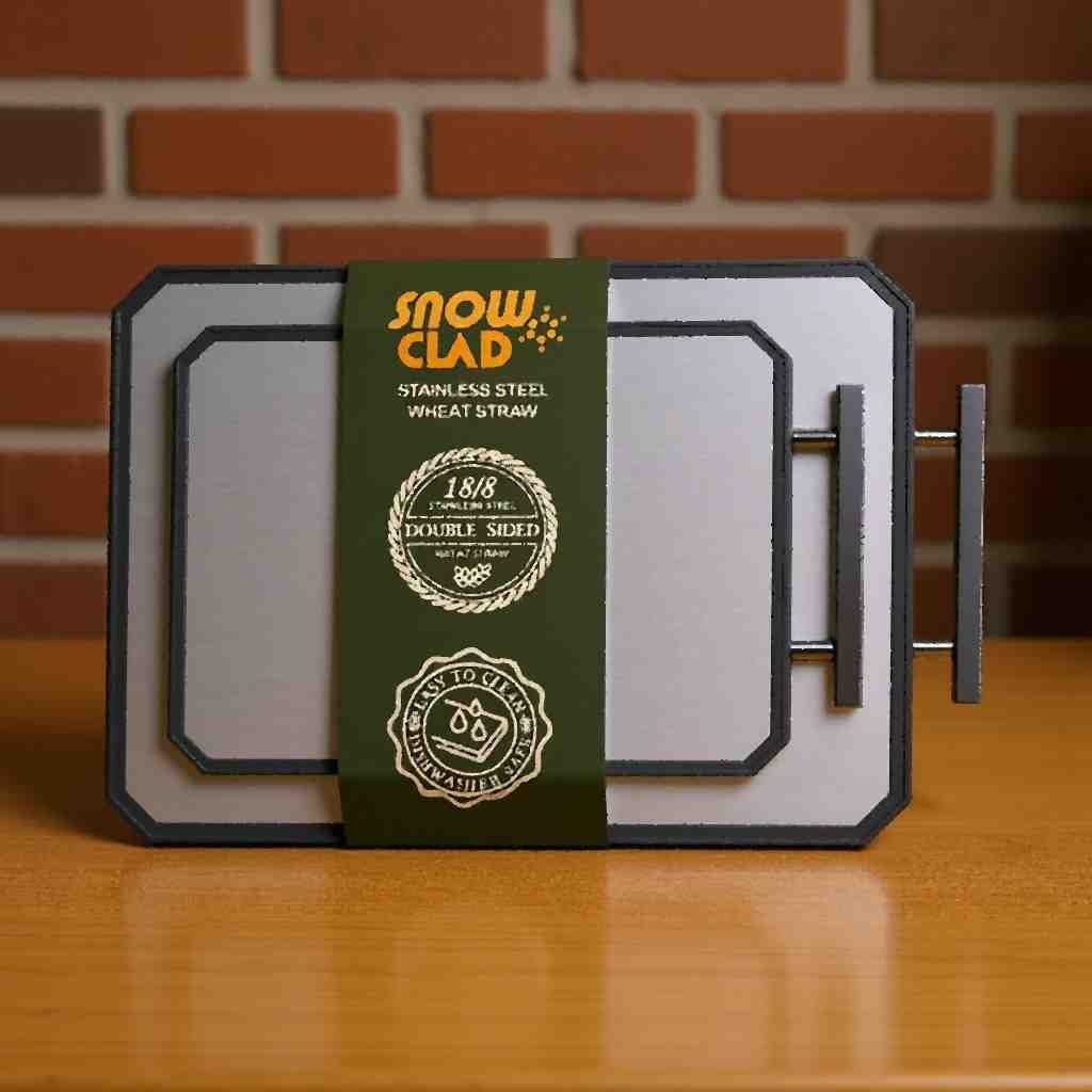SNOWCLAD Double Sided Stainless Steel Cutting Board