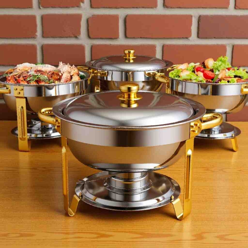 Nessxa 4 Pack 6QT Round Chafing Dish Set