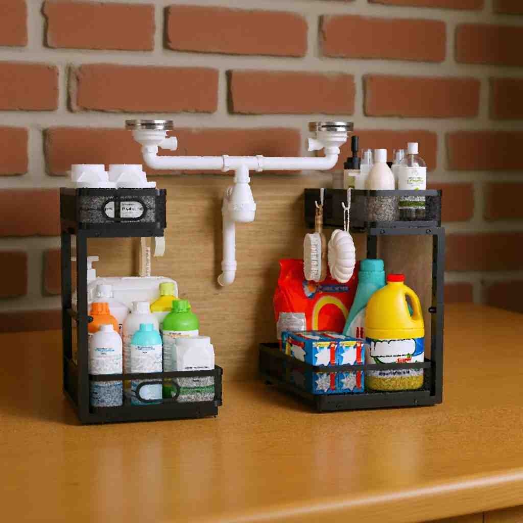 JATBFCC 2 Pack Under Sink Organizer
