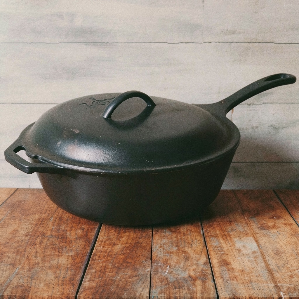 Lodge 5 Quart Pre-Seasoned Cast Iron Deep Skillet with Lid