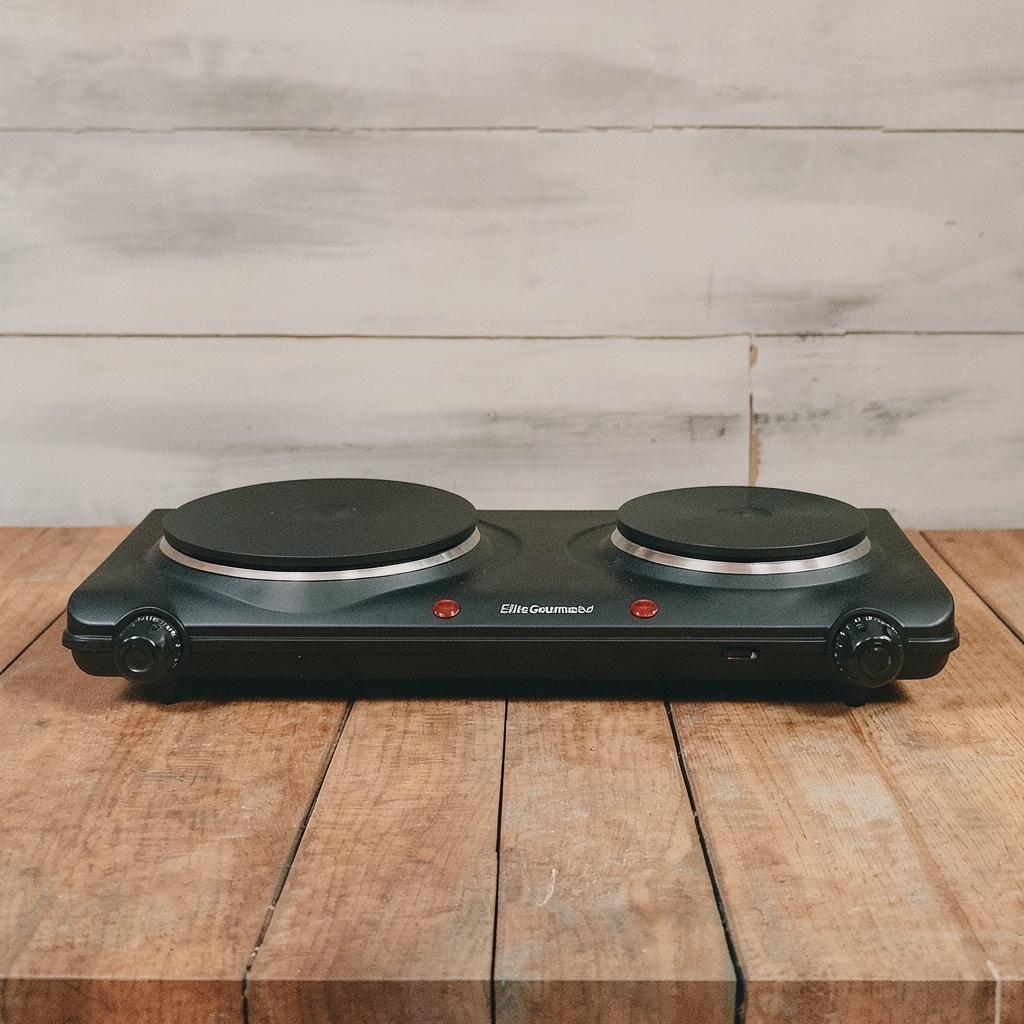 Elite Gourmet EDB-302BF Double Cast Iron Burner