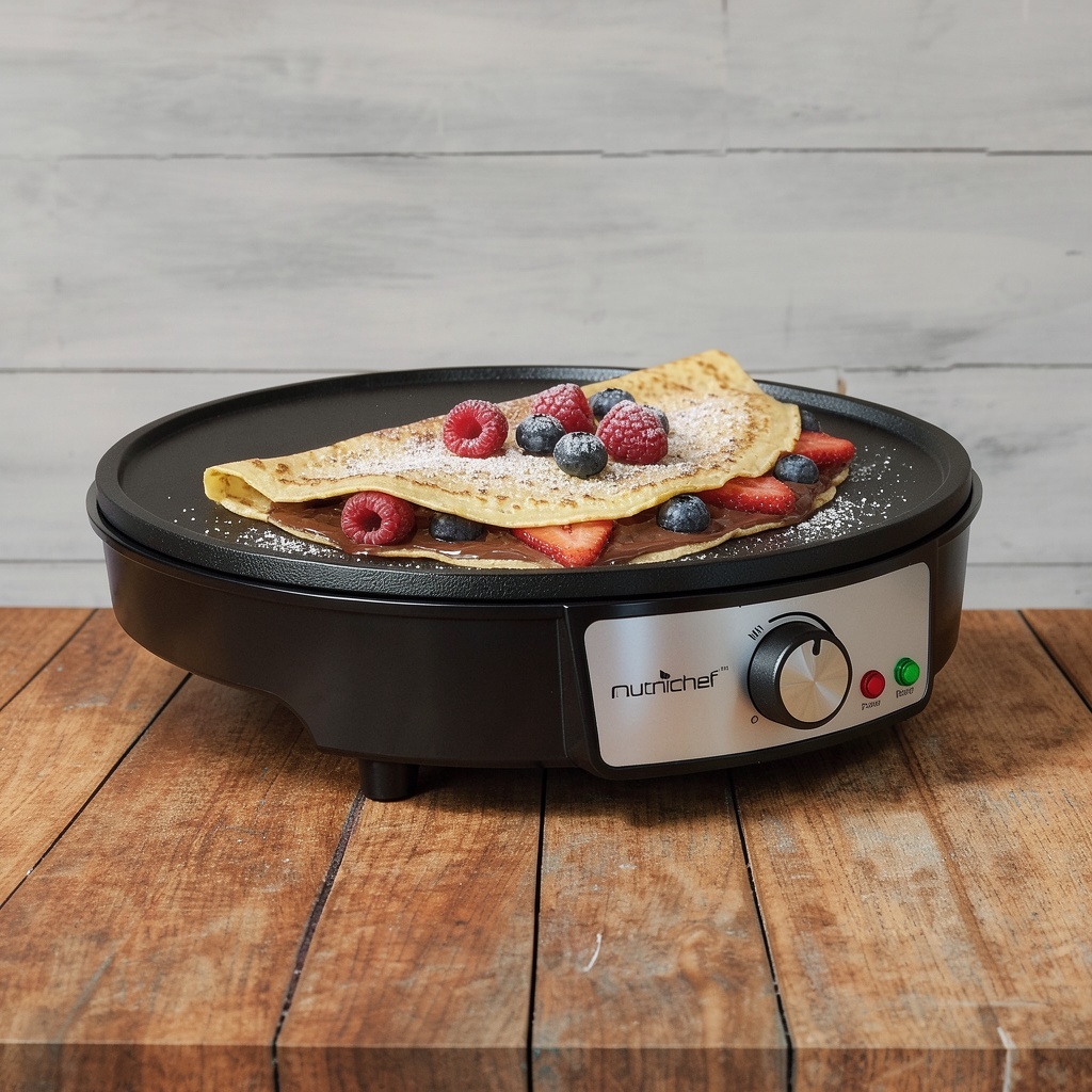 Nutrichef Electric Crepe Maker & Griddle Cooktop