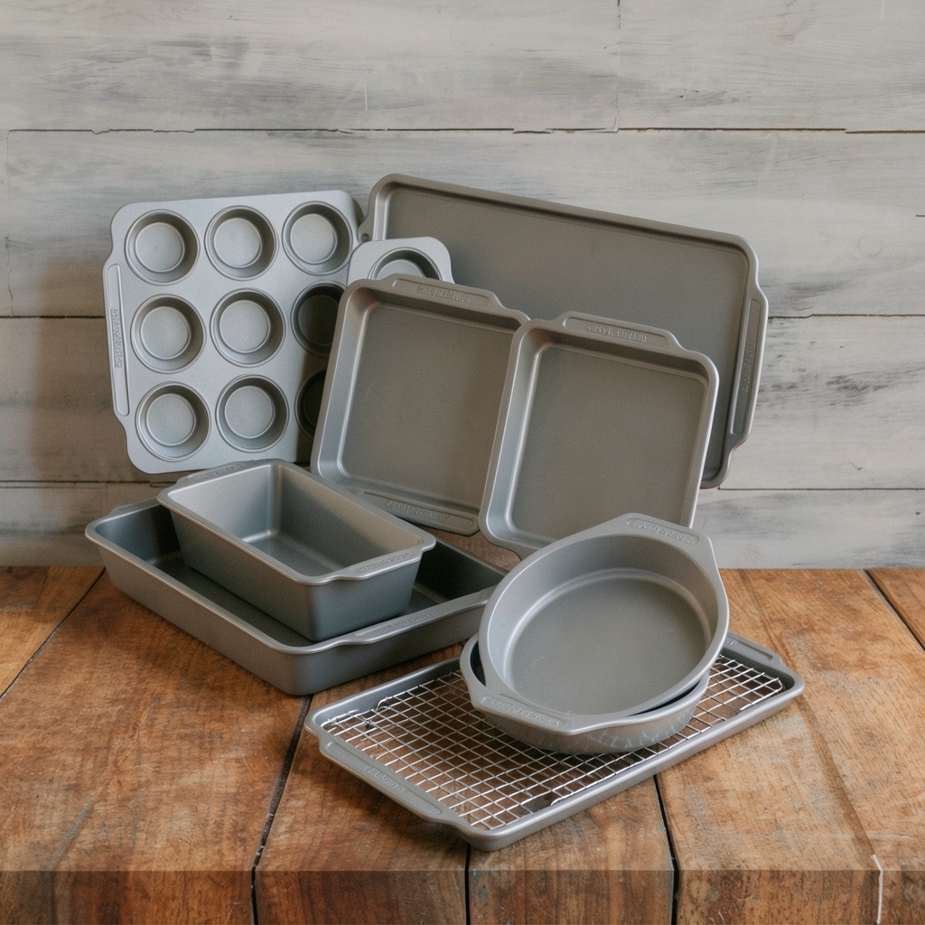 Farberware Nonstick Steel Bakeware Set with Cooling Rack (10-Piece)