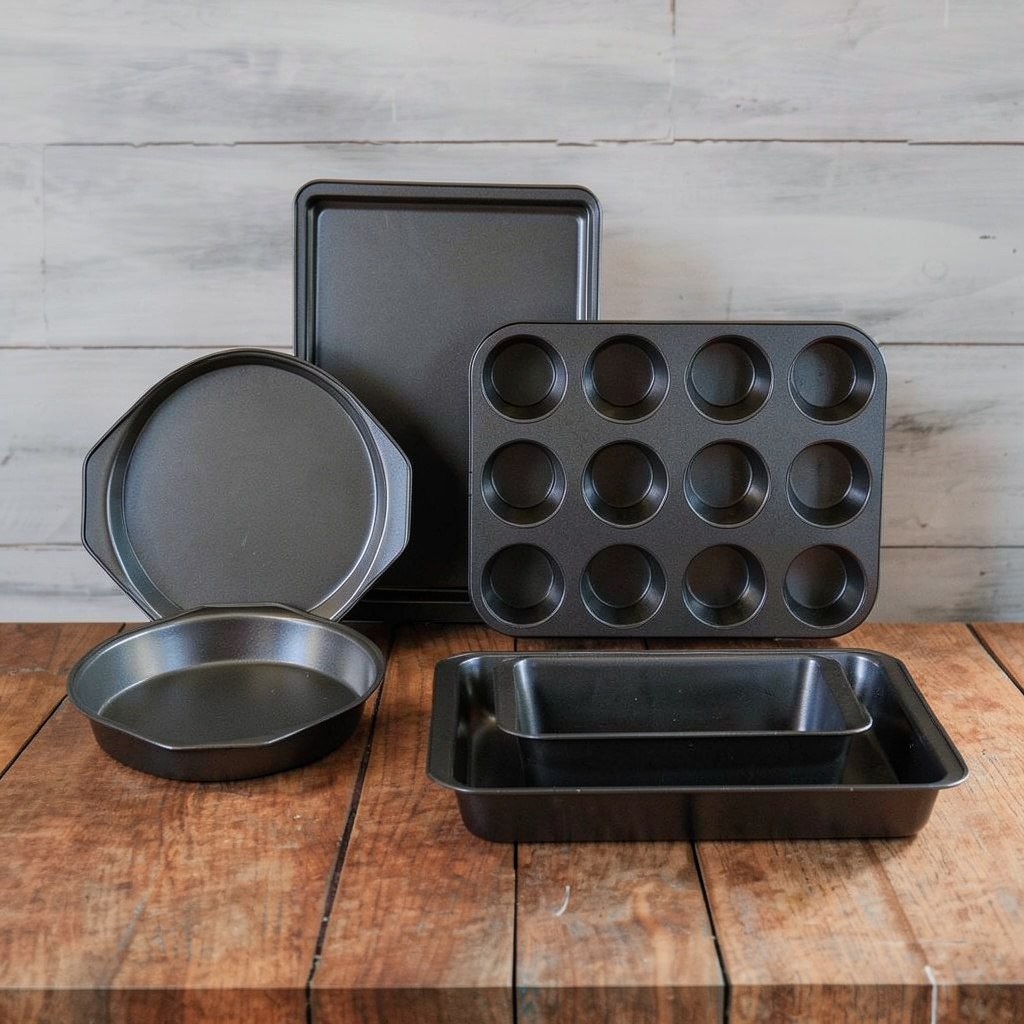 Amazon Basics 6 Piece Nonstick Carbon Steel Bakeware Set