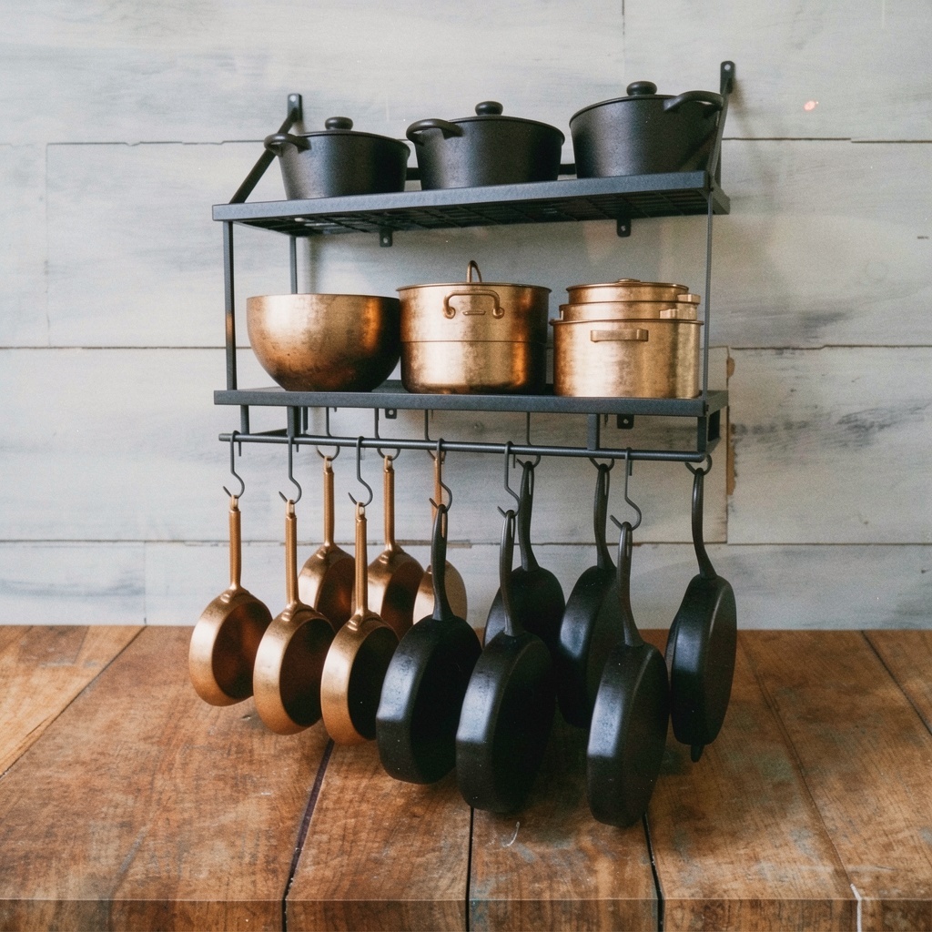 KES 30" 2-Tier Wall Shelf with Hooks