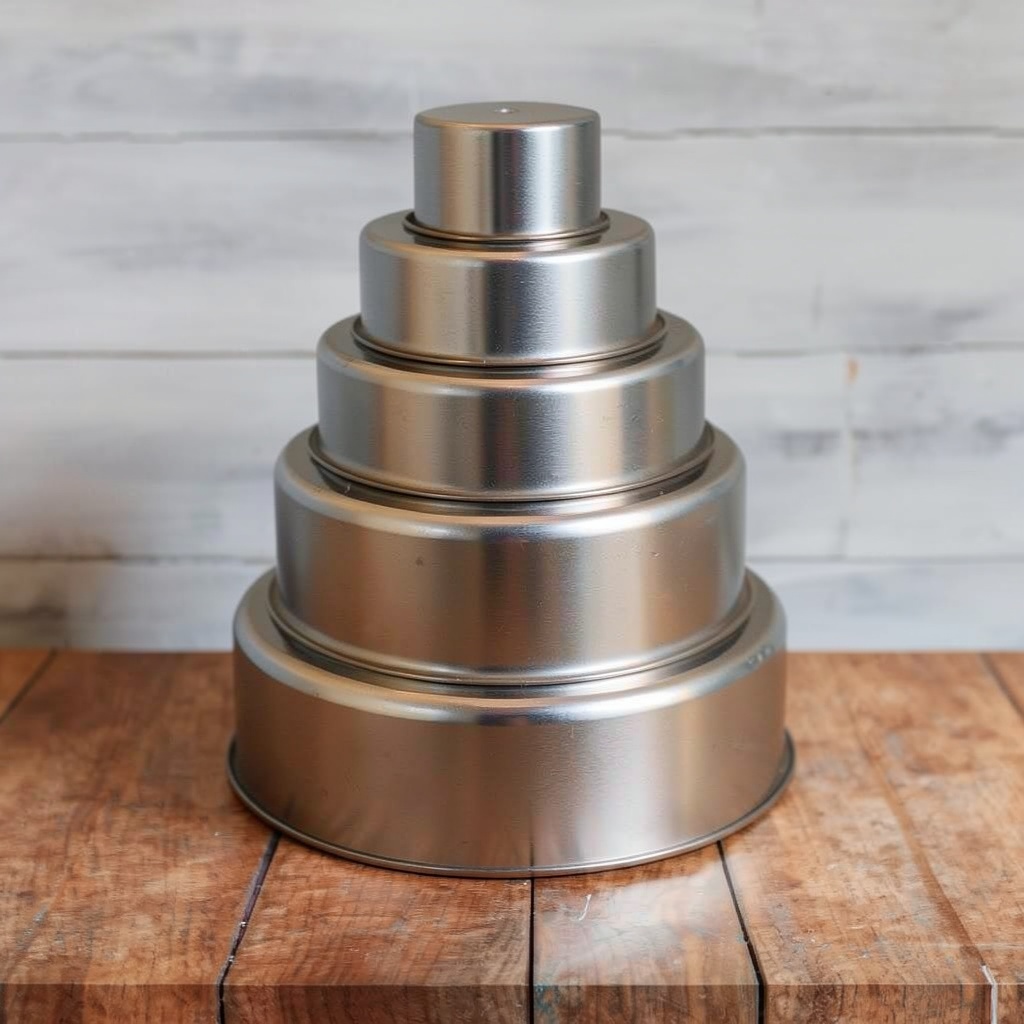 TeamFar 5-Piece Stainless Steel Cake Pan Set