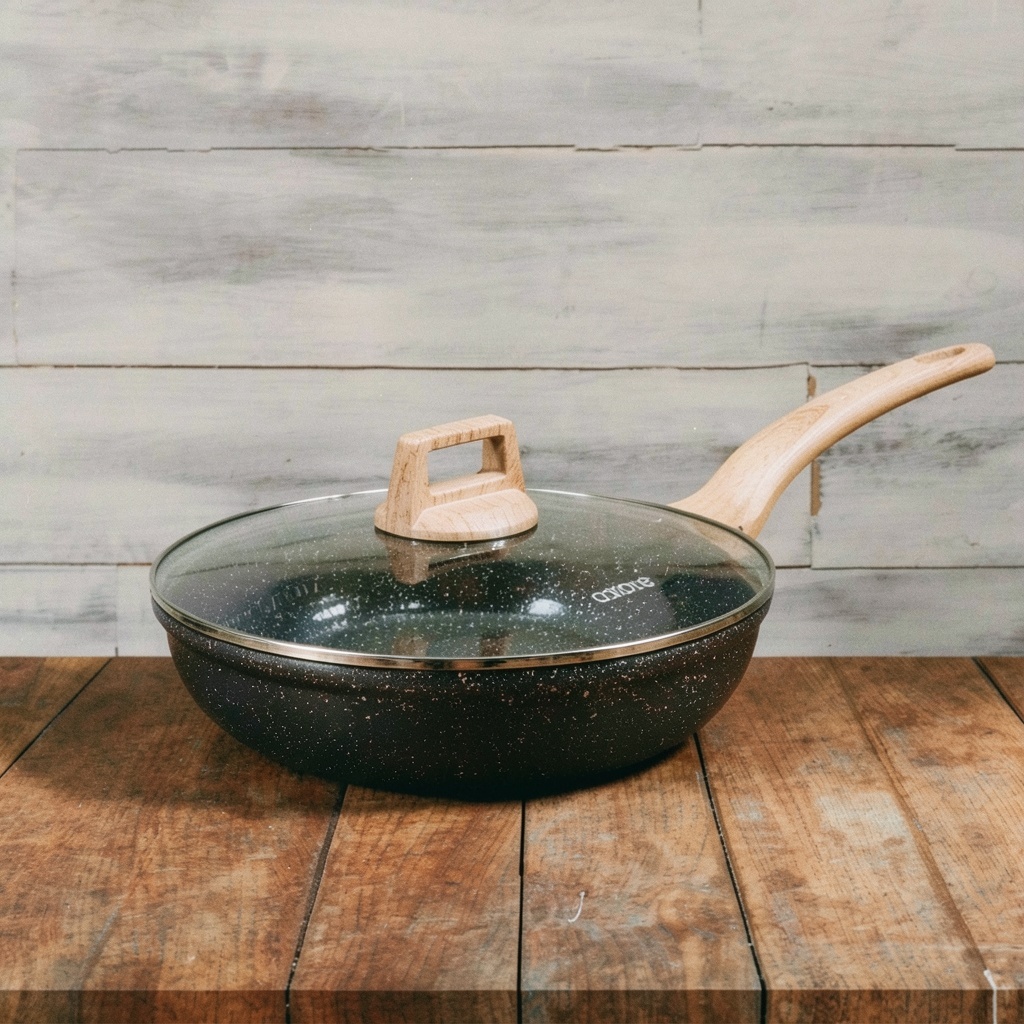 CAROTE Non Stick Frying Pan Skillet, 10-Inch with Glass Lid