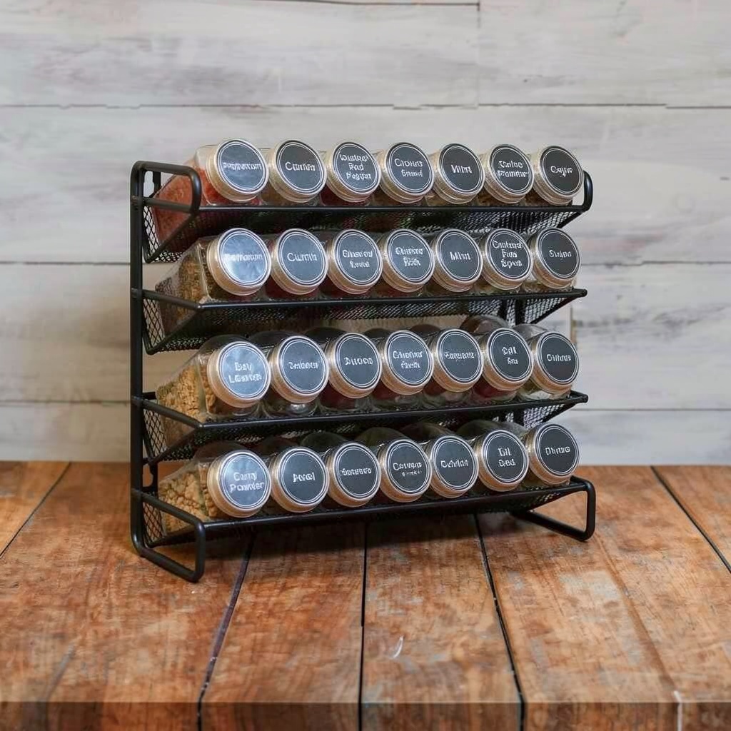 SpaceAid Spice Rack Organizer with 28 Spice Jars