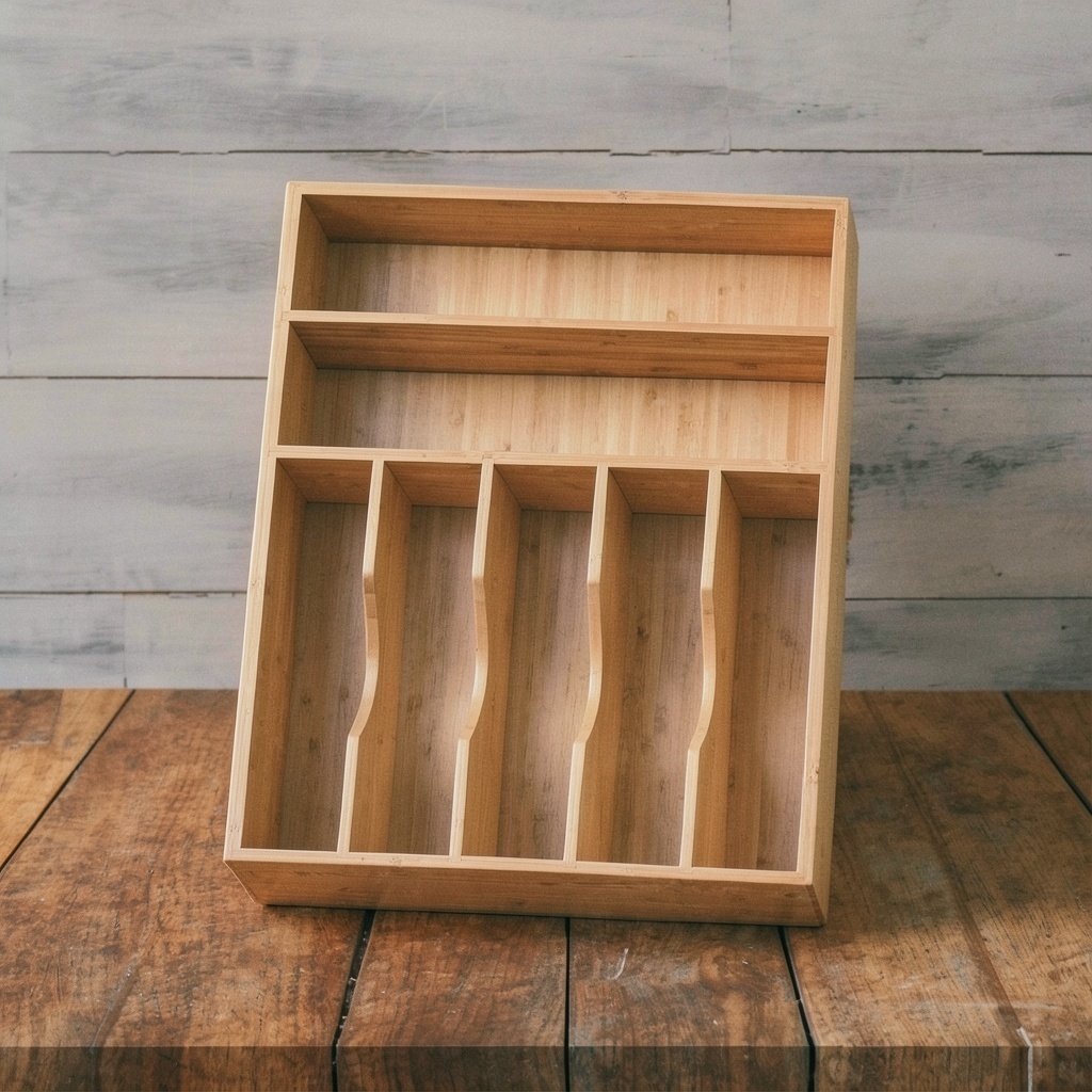 Umilife Bamboo Kitchen Drawer Organizer