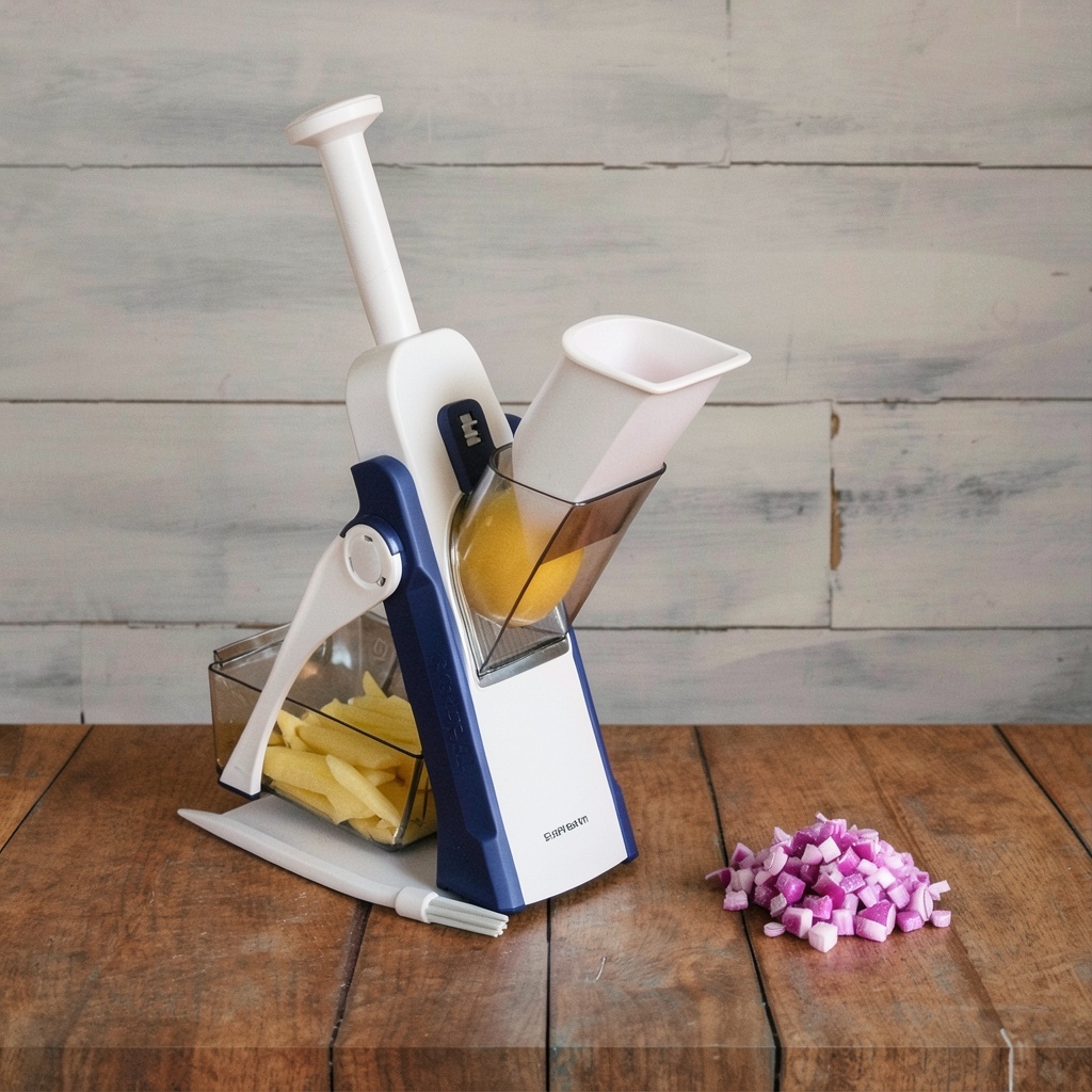 SupMaKin Safe Mandoline Slicer (All in 1, Blue)