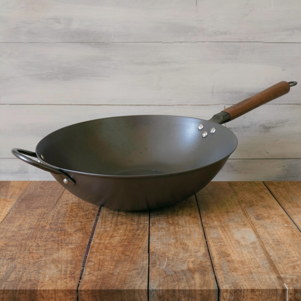 Babish 14" Carbon Steel Flat Bottom Wok