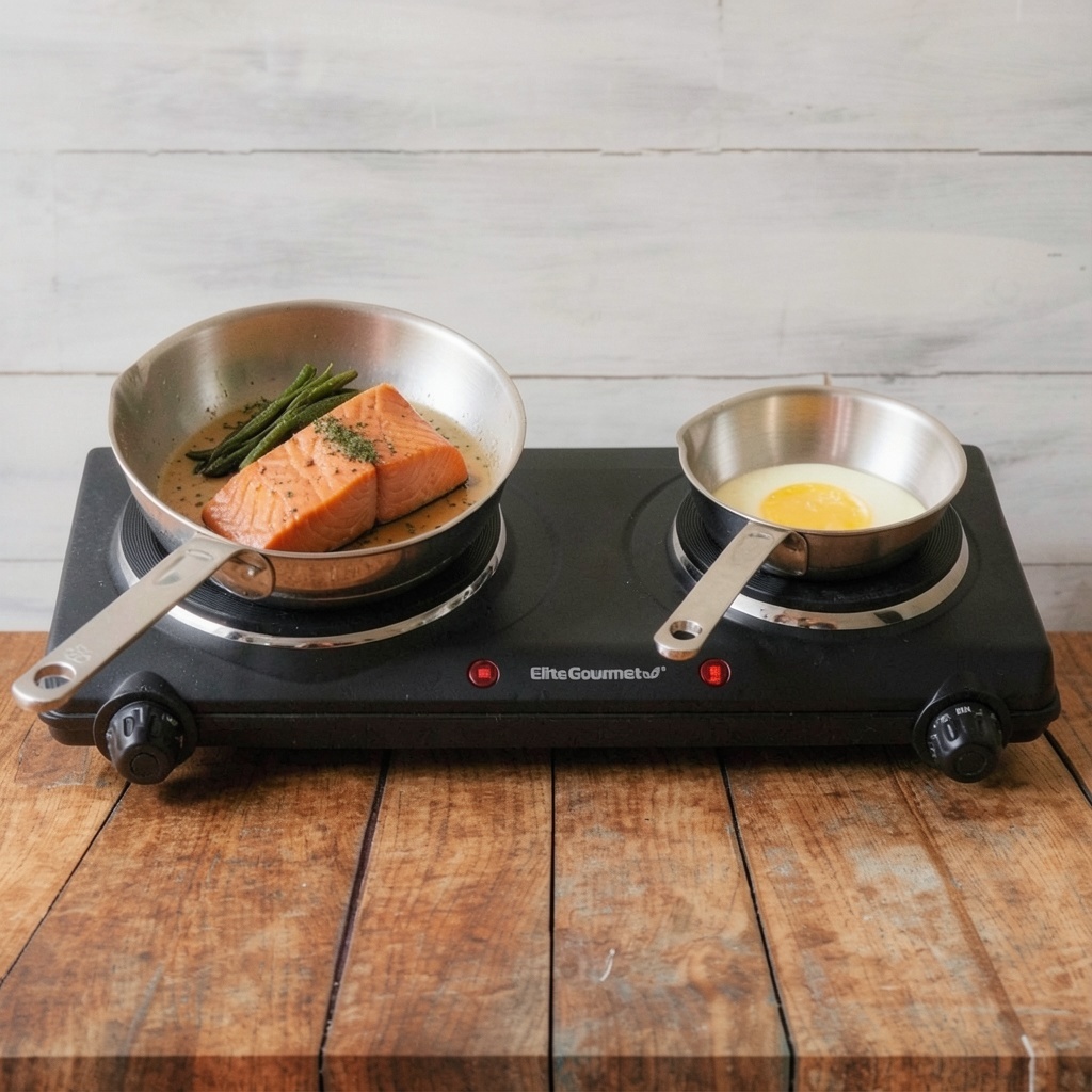 Elite Gourmet Double Cast Iron Burner