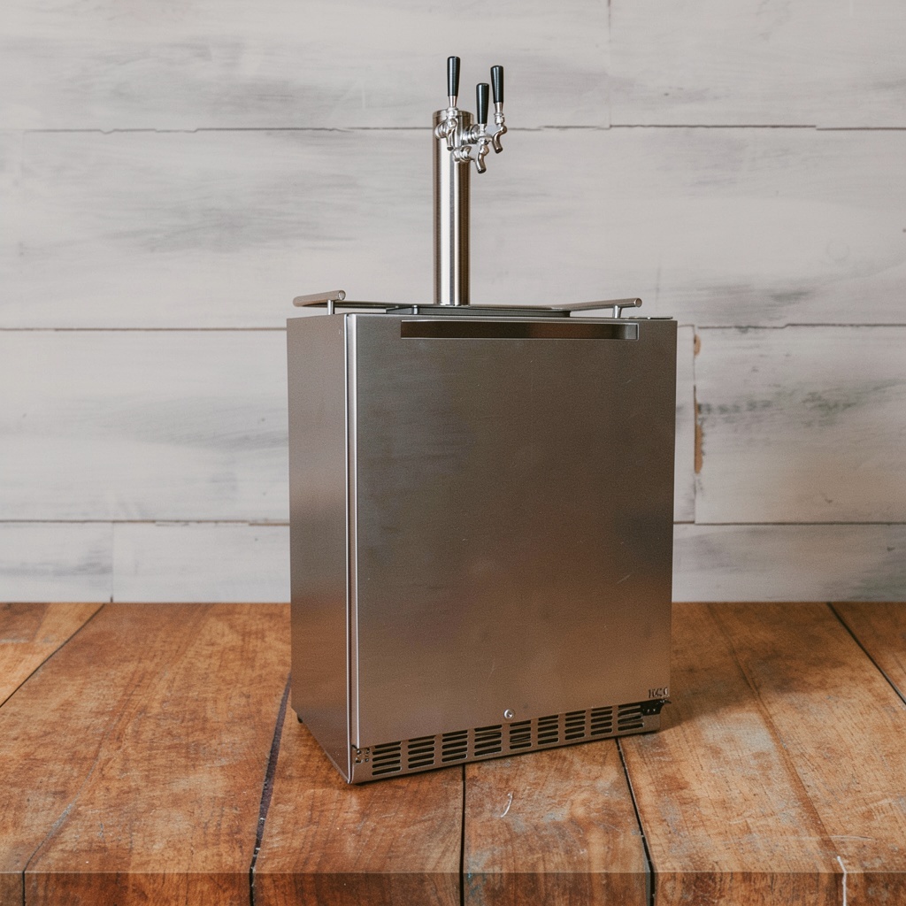 HCK 24 Inch Outdoor Kegerator with 3 Taps
