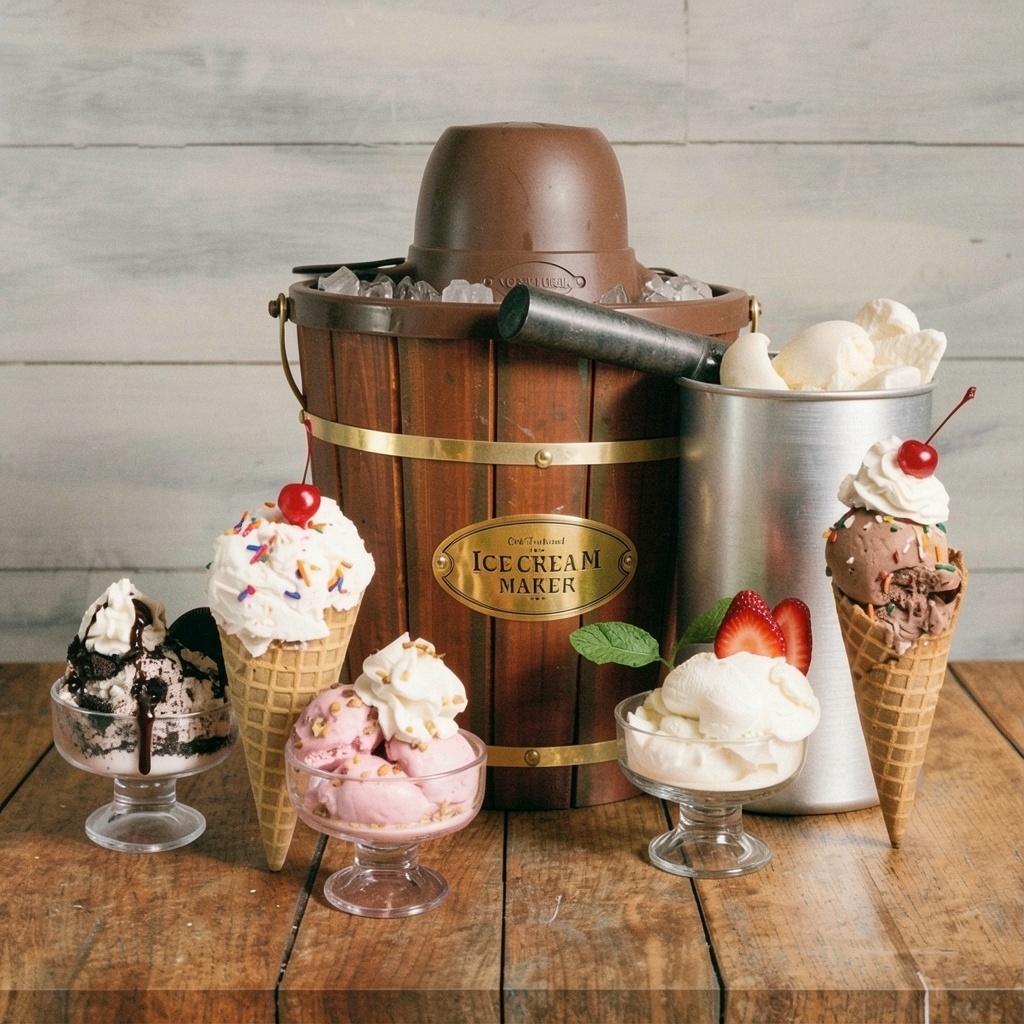 Nostalgia 4 Quart Electric Ice Cream Maker (Dark Wood)