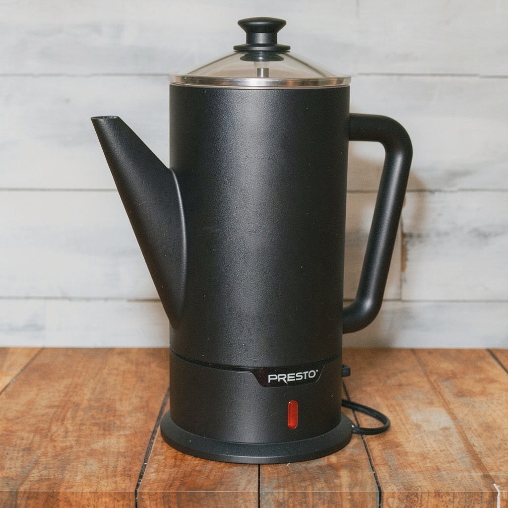 Presto 02815 12-Cup Cordless Coffee Percolator (Matte-Black)