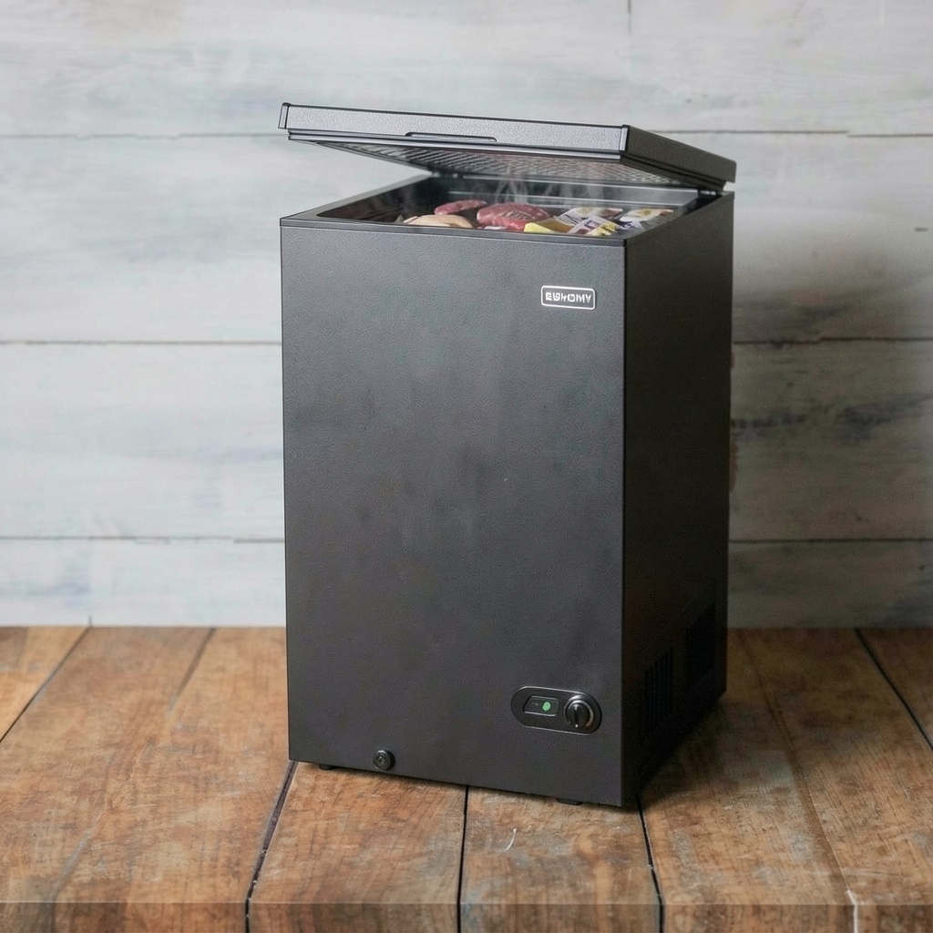 EUHOMY 3.5 Cu. Ft. Chest Freezer (Black)