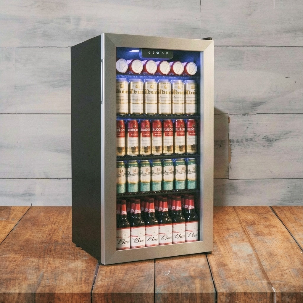126 Can Mini Fridge with Glass Door