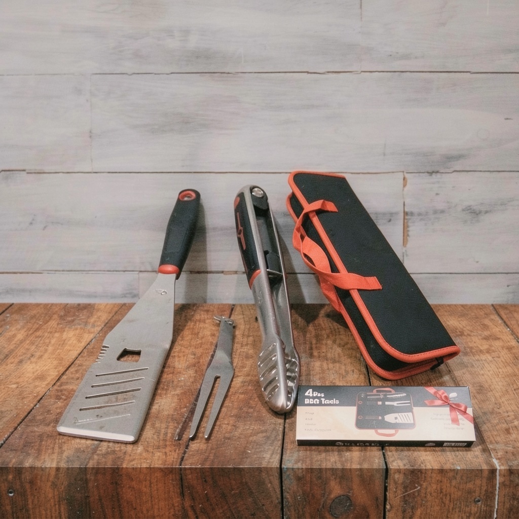 BBQ Tools Set, 4 PCS with Portable Bag