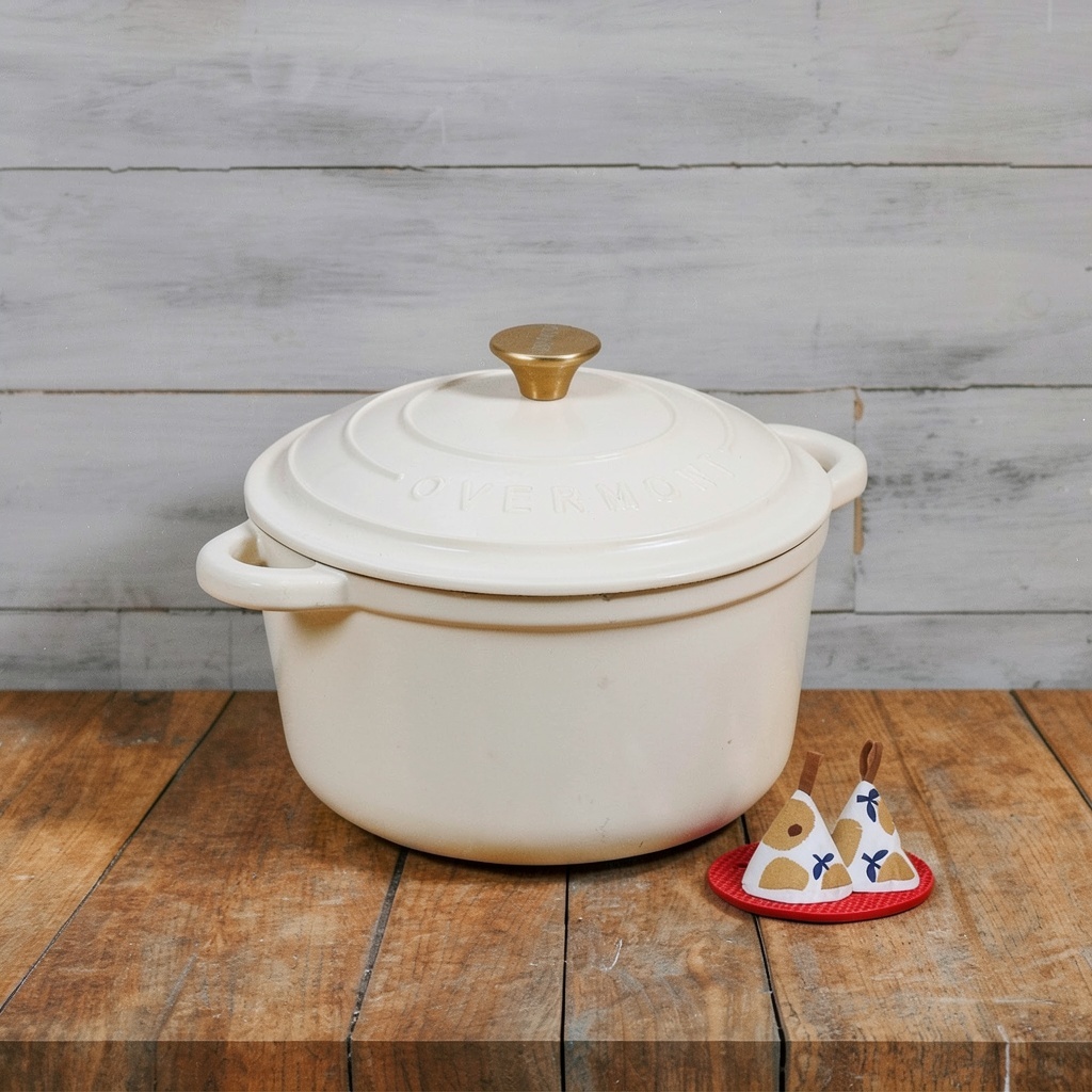 Overmont Enameled Cast Iron Dutch Oven (5.5QT)