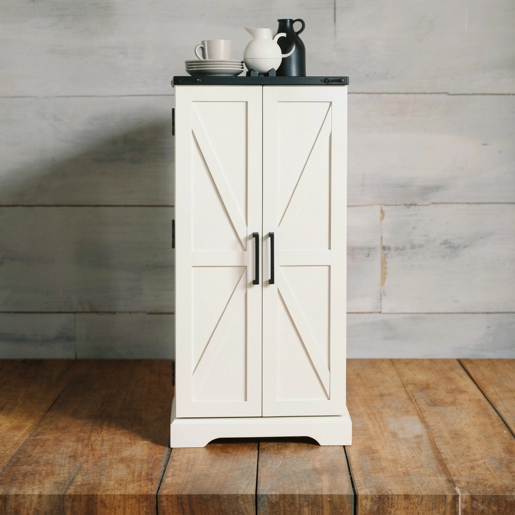 ACCOHOHO 47" Farmhouse Pantry with Barn Doors