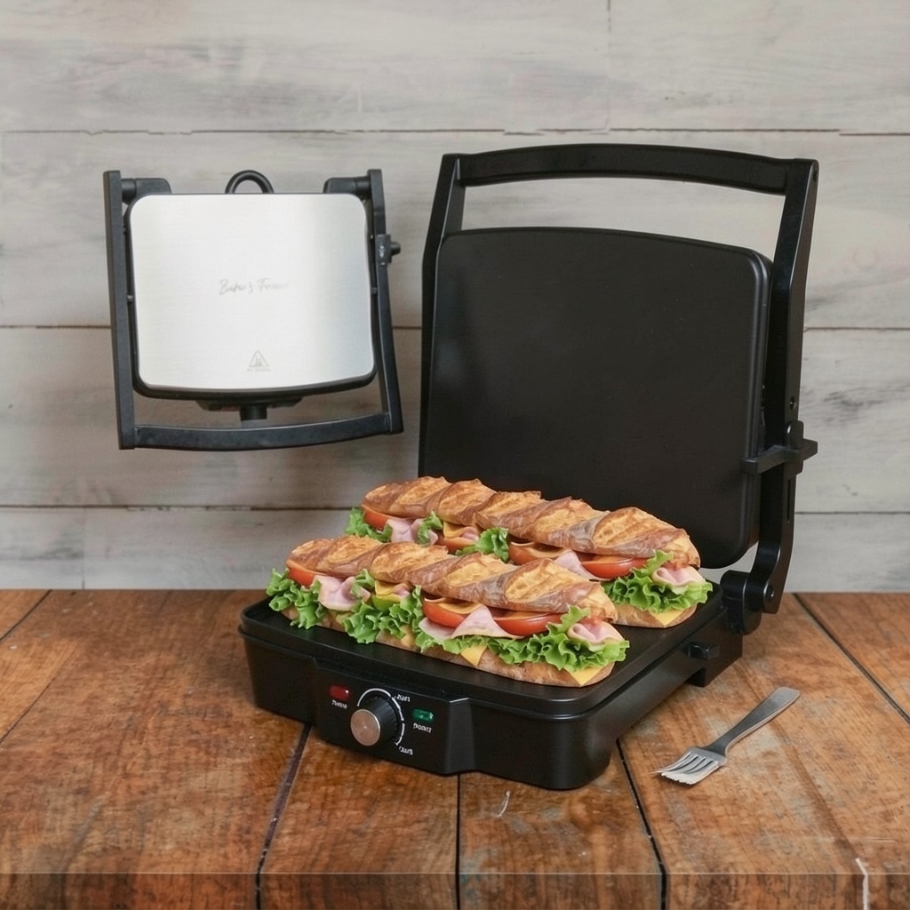 Panini Press Electric Griddle, 4-Slices