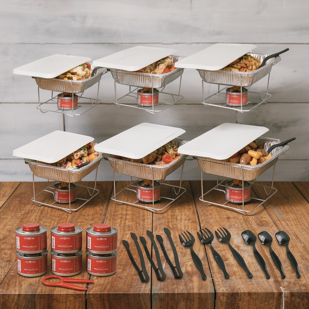 Alpha Living 6 Pack Disposable Chafing Dish Set