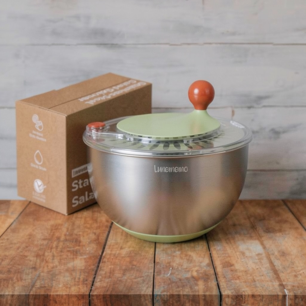Stainless Steel Salad Spinner (5.3 Qt)
