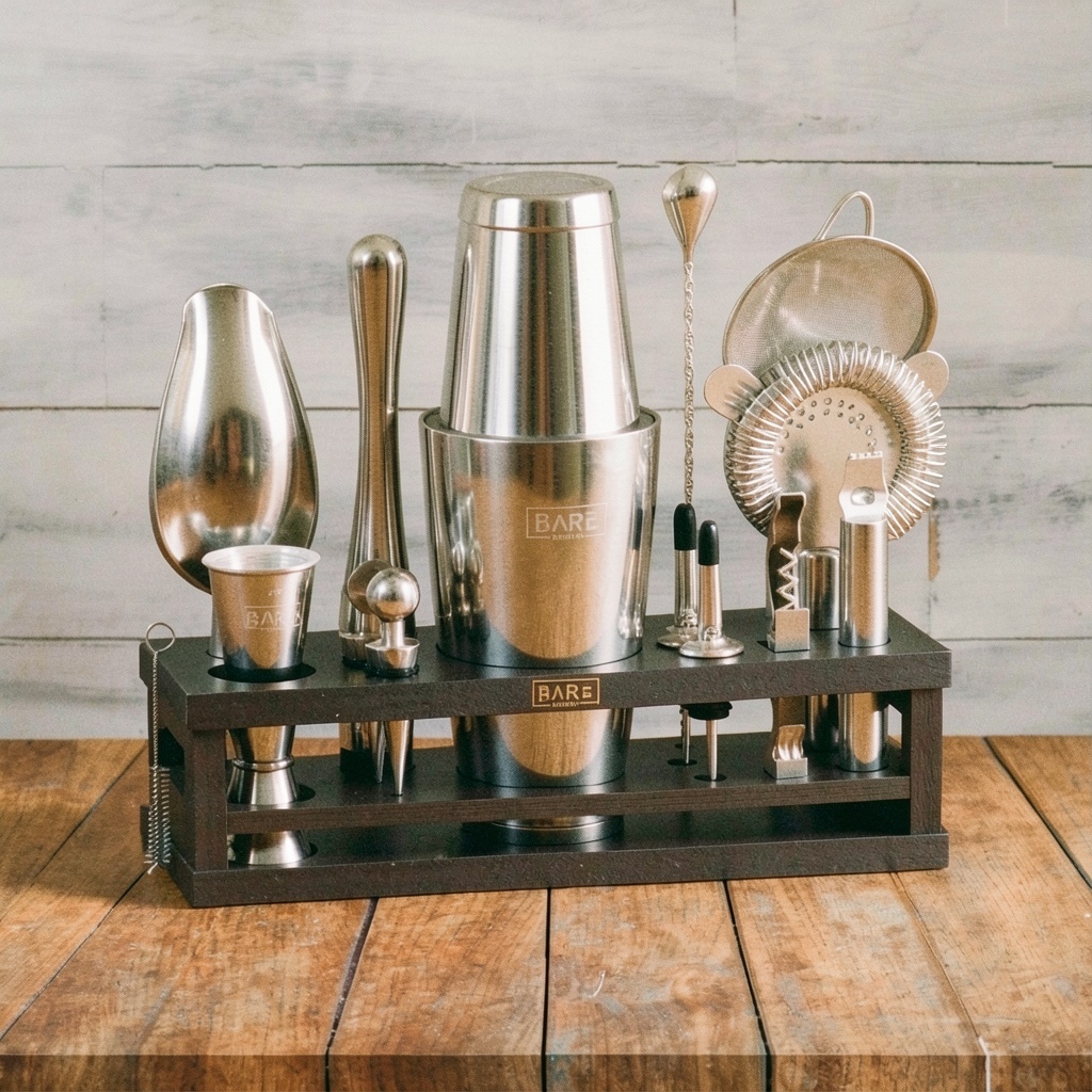 BARE BARREL 16-Piece Mixology Bartender Kit