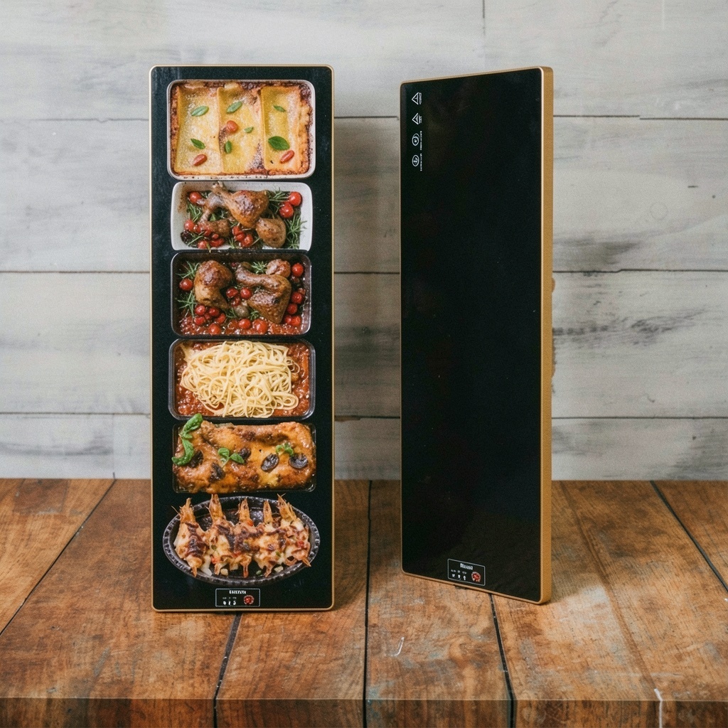 Electric Warming Tray (Extra Long 40”x12”), Gold Edge