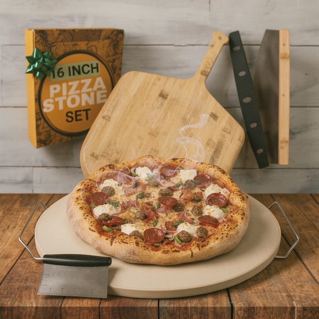 Large Pizza Stone for Oven 16" Kit