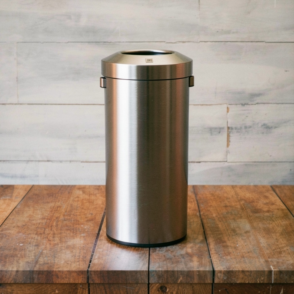 EKO 32-Gallon Stainless Steel Open Top Trash Can