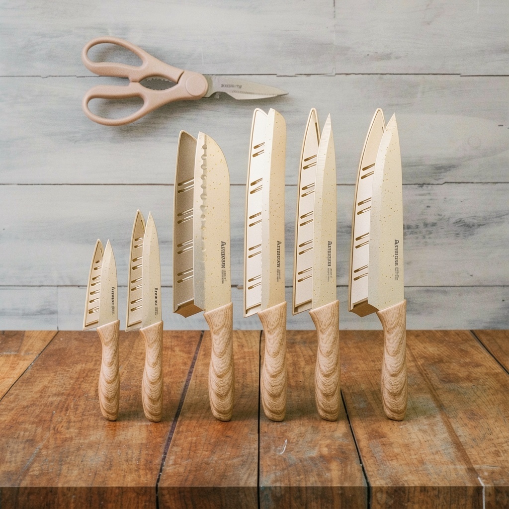 Astercook 13-Piece Ceramic Coated Set with Wooden Handle