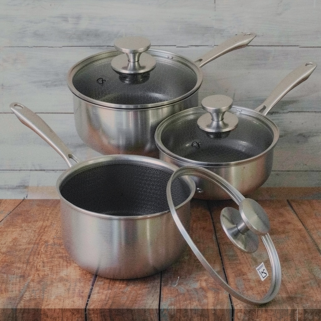 KOCH SYSTEME CS Hybrid Nonstick Stainless Steel Saucepan Set