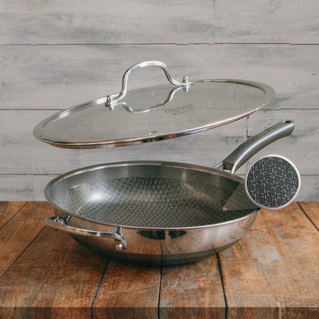 13 Inch Hybrid Stainless Steel Wok Pan