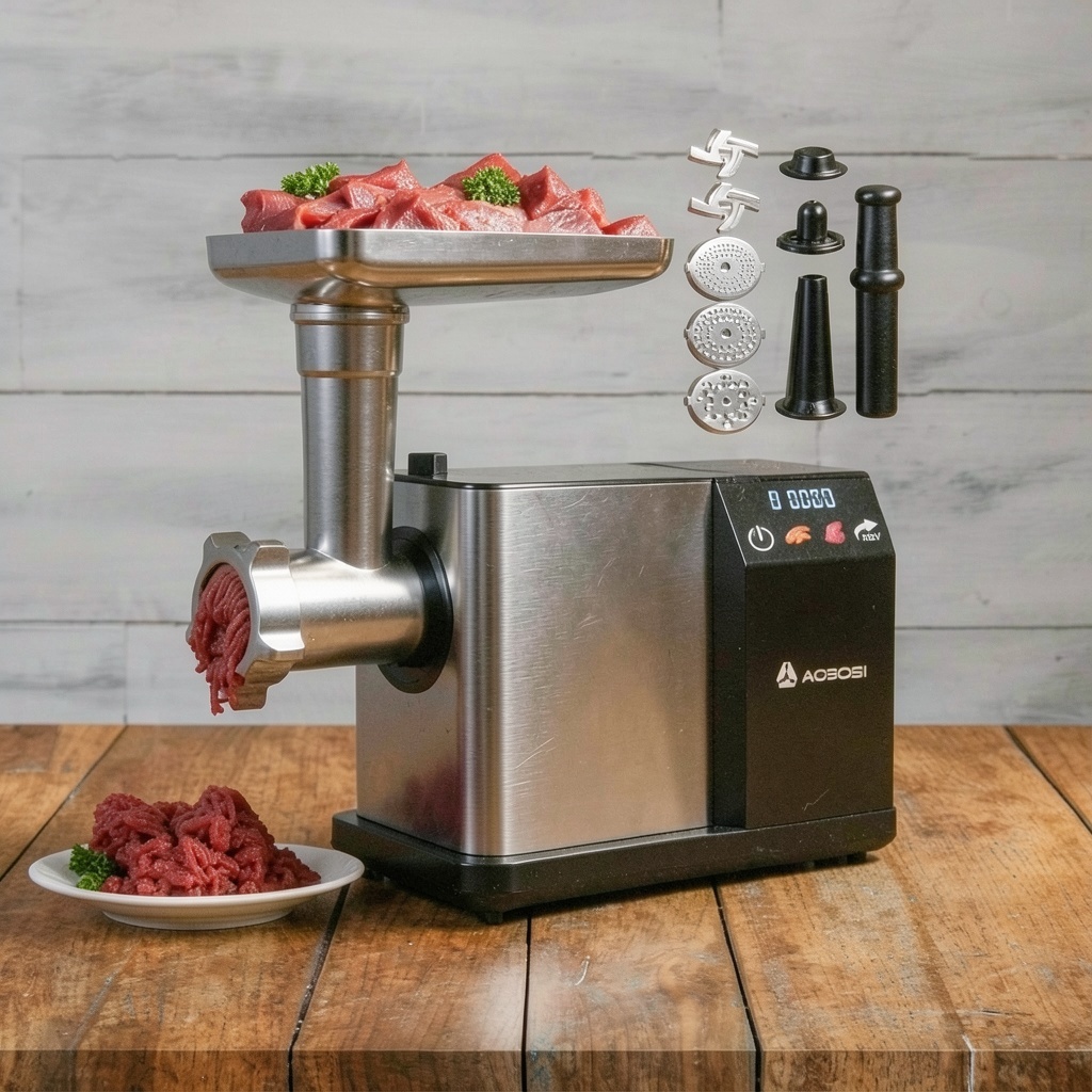 AAOBOSI Meat Grinder Electric 3000W Max with Touch Color Screen