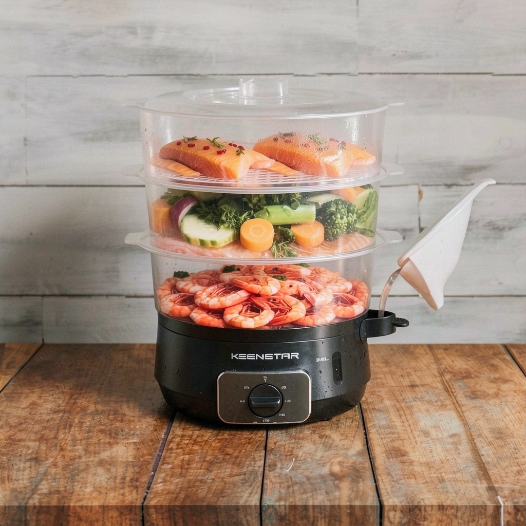 KEENSTAR 13.7QT 3-Tier Food Steamer