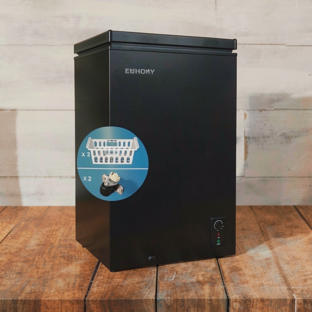 EUHOMY 3.5 Cu. Ft. Freezer with Wheels