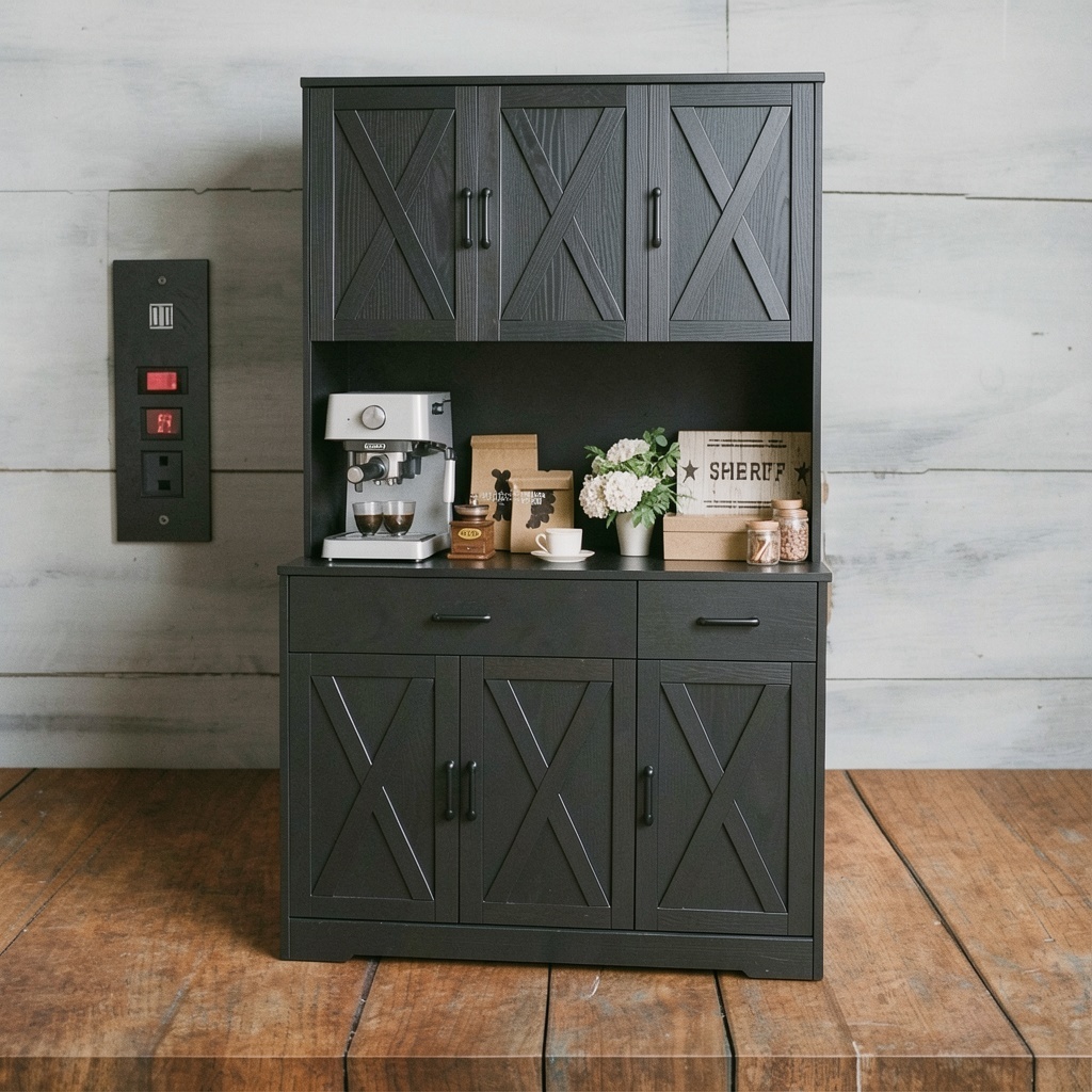 HOSTACK 71" Pantry Cabinet with Charging Station