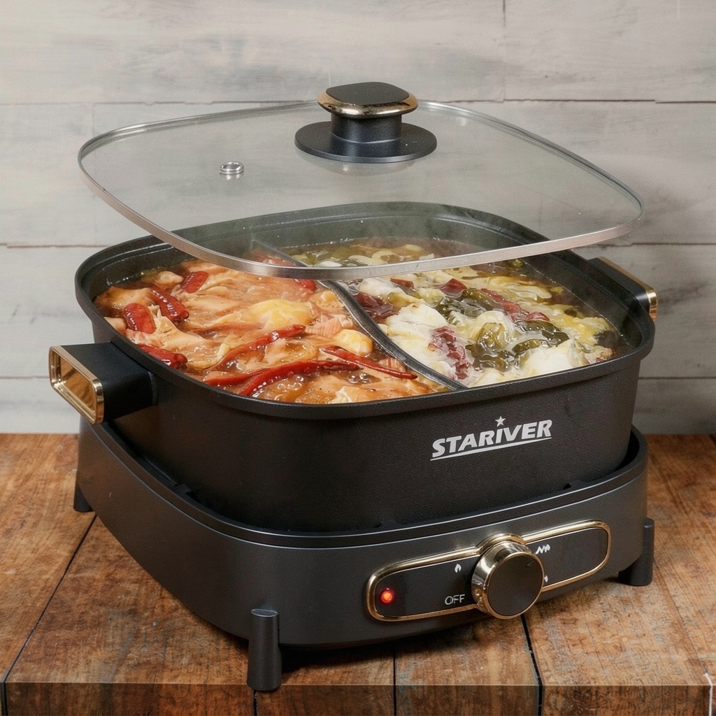 Stariver Hot Pot Electric with Divider, 6L