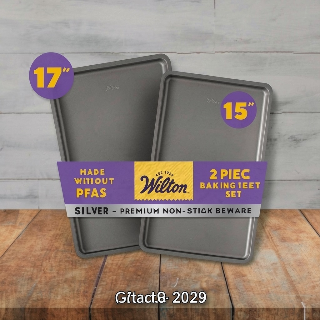 Wilton Silver 2-Piece Non-Stick Baking Sheet Set