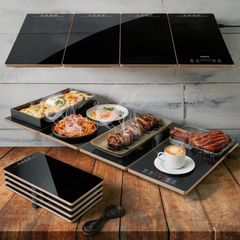 FEPPO Electric Warming Tray, 4-in-1 Modular Buffet Hot Plates