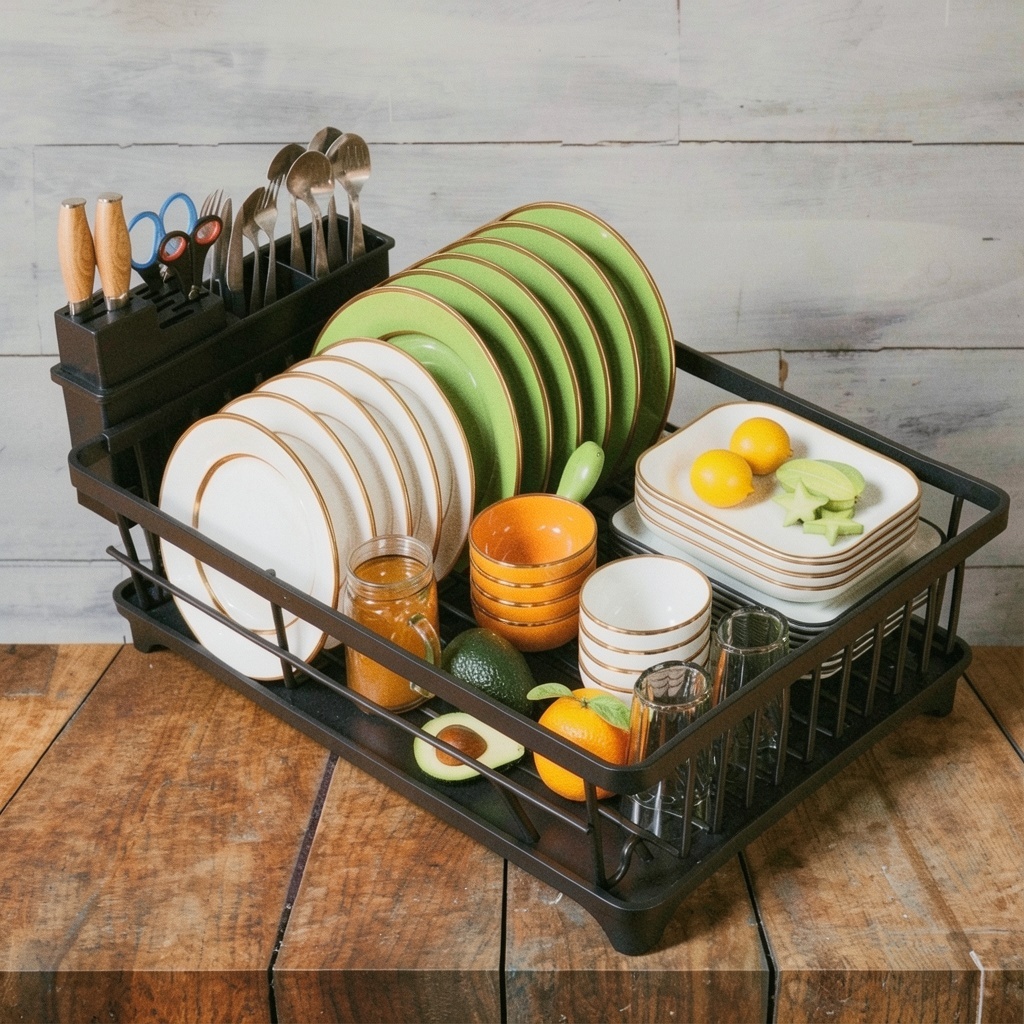Compact Space-Saving Dish Rack
