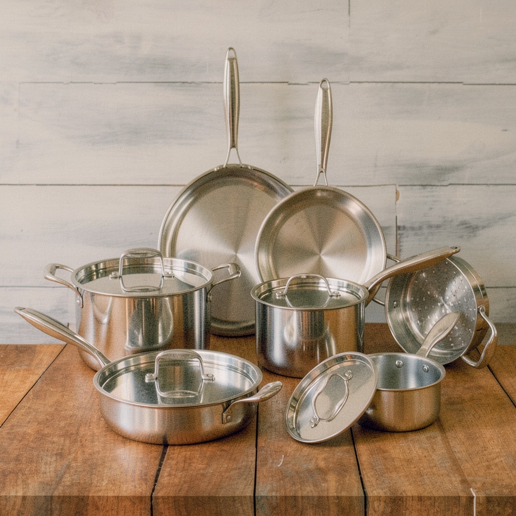 EWFEN 11 Pc 3-Ply Stainless Steel Set