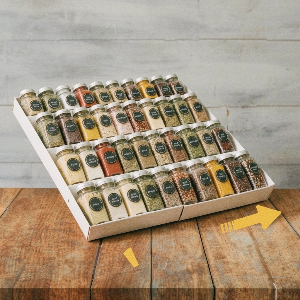 GOENDR Spice Drawer Organizer, 4-Tier Metal Spice Rack