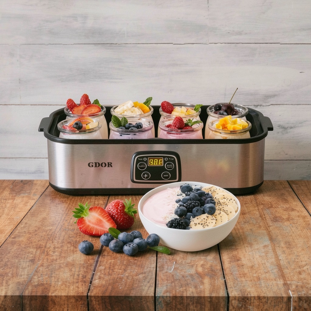 GDOR Yogurt Maker with 8 Glass Jars