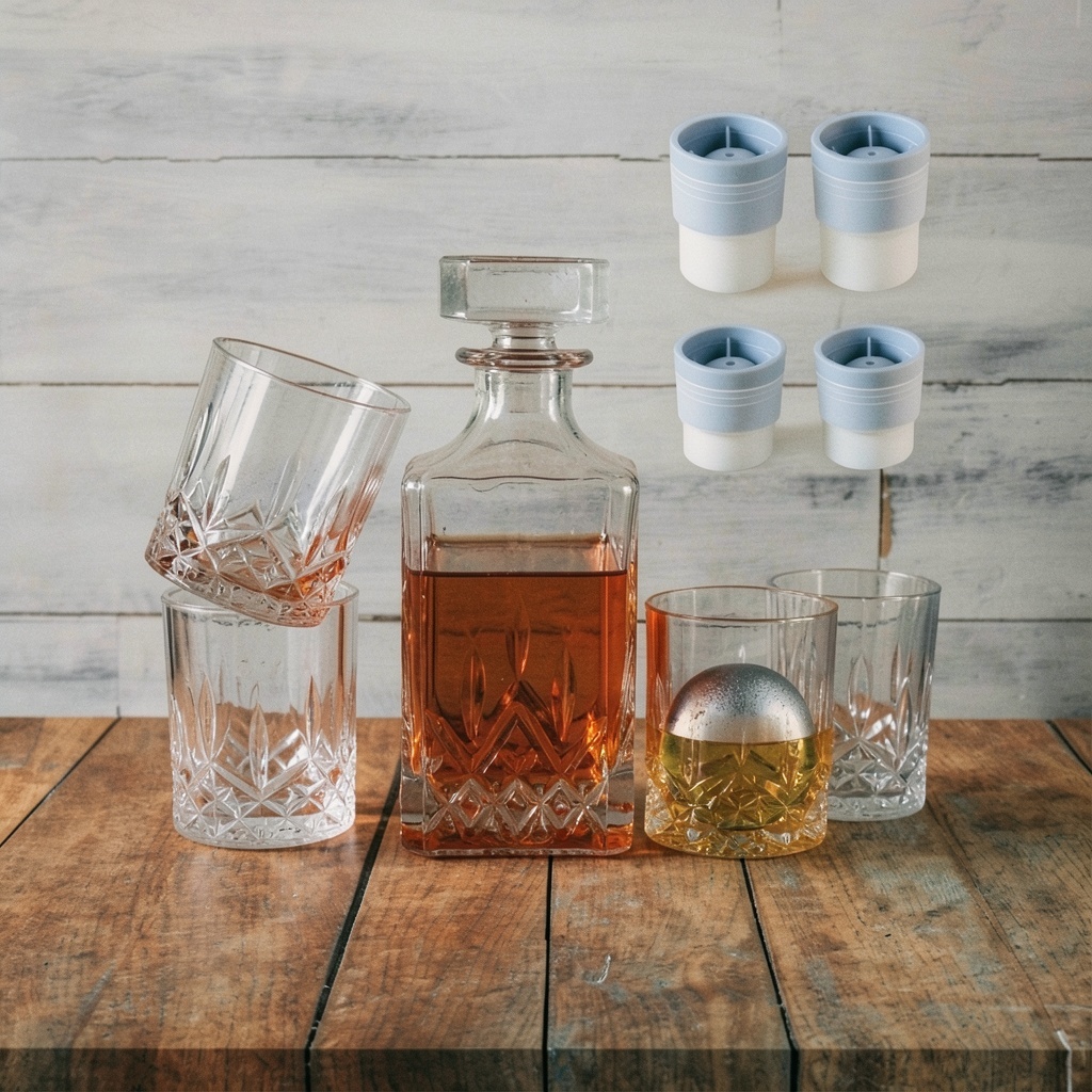 Crystal Whiskey Decanter Set In Gift Box